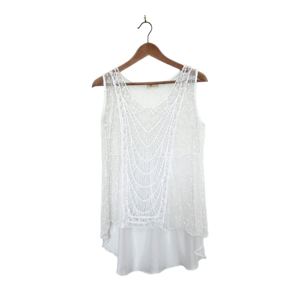 M Made in Italy Sheer Crochet Tunic / Beach Coverup